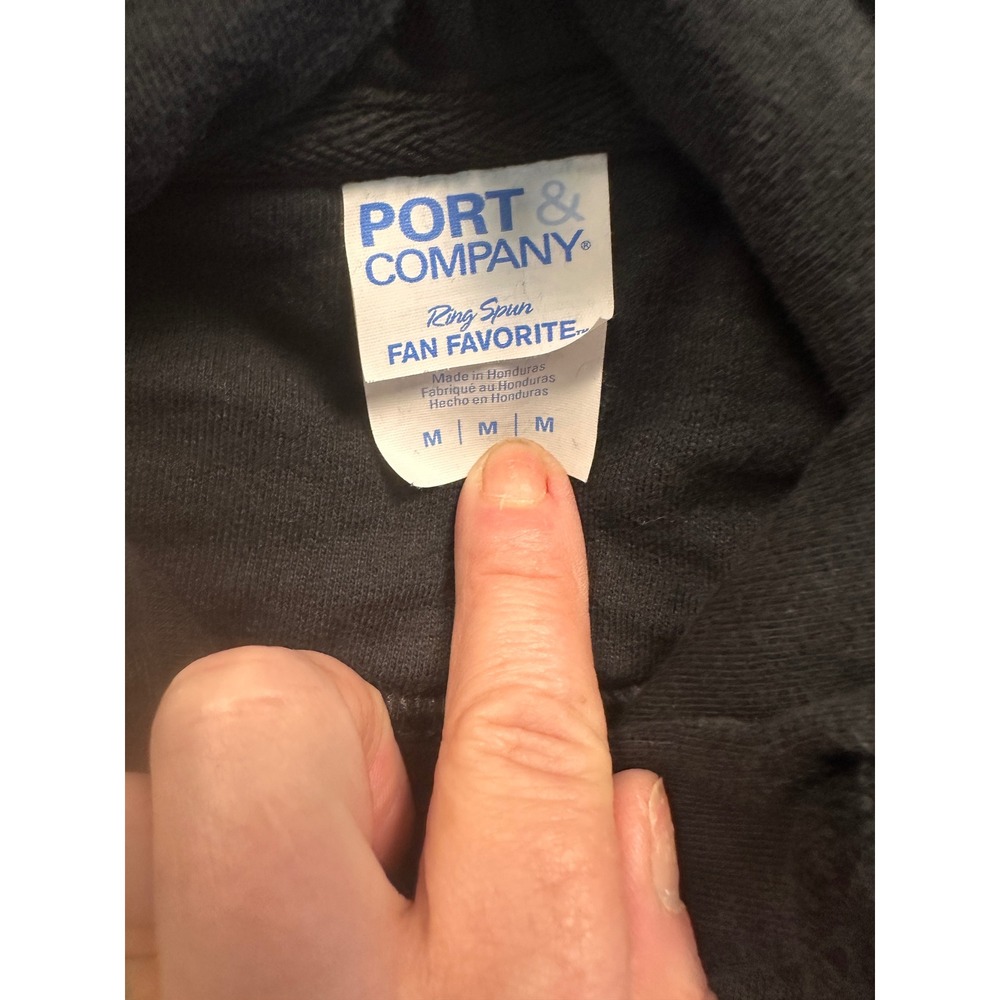 Port & Company Hoodie Mens M Black Cigars Bourbon Guns Freedom Graphic Pullover - Picture 3 of 5